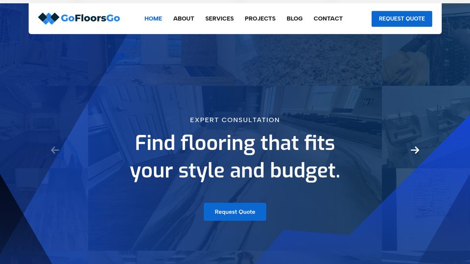 GoFloorsGo website screenshot: Business Website, built by Bismarck Ndou